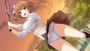 cartoon upskirt panties - Anime sexy schoolgirls upskirt up shorts panties showing