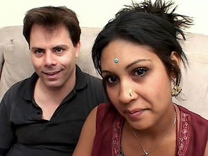 indian babe monkia - Indian girl Monkia lay down on her side in a sofa getting her pussy spoon  fucked by a lucky stud