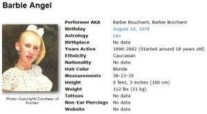 Barbie Angel Porn Star - Yes, sure, someone would have to have been pretty tricky and swapped the  names around. Ok, it seems unlikely, way too tricky, and Barbie Angel is  older than ...