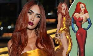 Megan Fox Big Tits Cartoon - She's on fire! Megan Fox debuts red hair with racy golden gown while  attending the Time100 Next Gala | Daily Mail Online
