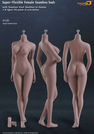 big breasted action figures - Female Body Seamless Super-Flexible 1/6 Scale Body Large Breast with  Removable Feet