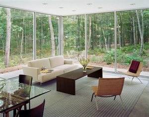 guest room - Cozy open-concept guest home with panoramic forest views. New York.  [1280x1006