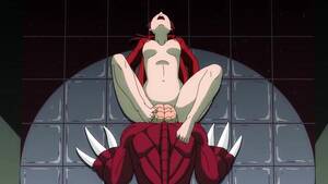 hentai monster licking pussy - Lustful brunette doll receives a monster tongue down the twat