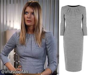 Michelle Stafford Porn - Nina Reeves's Grey Wool Sheath Dress - General Hospital, Michelle Stafford,  #GH #GeneralHospital Wardrobe, #imasoapfan