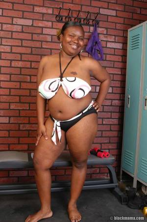 heavy black nude - Fat black lady with huge breasts and thick ass gets nude after going in for  sports