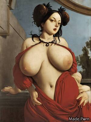 40s black porn - Porn image of partially nude black hair 40 choker full shot happy white  created by AI