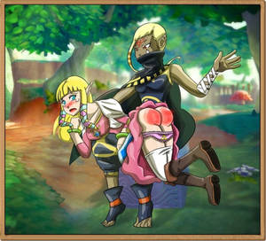 anime spanking art - If Link gets a spanking then Zelda gets a spanking to. LolaASD, the artist
