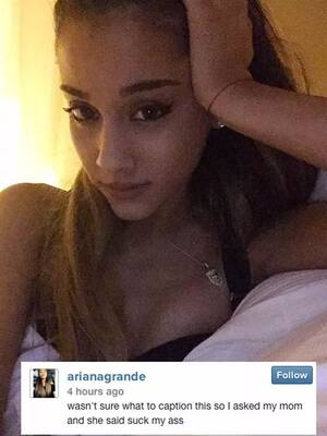 Ariana Grande Ass Sex - Ariana Grande flashes her cleavage in sexy selfie from bed after asking mum  for help - Mirror Online