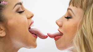 Long Tongue Porn Stars - Alina Lopez and Ivy Wolfe battle of the tongues hot blonde porn stars  closeup erotic photography hd wallpaper 1280x720 nude models and pornstars  wallpapers