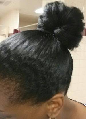 Dry Hair Porn - Bun Porn *4mo post relaxer* (air dried hair..no heat!