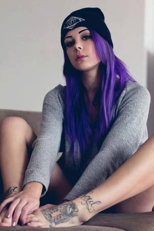 Blue Hair Tattoo Porn - PURPLE HAIR TATTOO