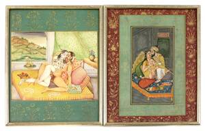 indian porn paintings - Indian School, 19th Century | Fourteen Indian erotic paintings | MutualArt