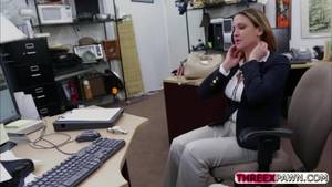 big tits get fucked in office chair - Desperate MILF Business woman shows her tits and gets fucked in the pawnshop
