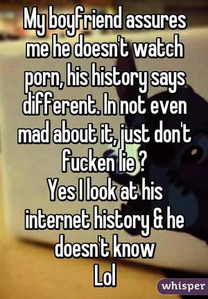 dont look me - My boyfriend assures me he doesn't watch porn, his history says different.