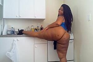 black ass nipples - Smoking Big Black Nipples Ebony Phat Ass BBW Kitchen Play - Cami Creams,  watch free porn video,