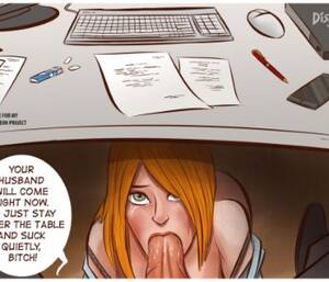 cartoon blowjob wife affair - Wife Under Desk | Erofus - Sex and Porn Comics