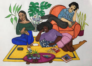 black sex illustrations - His vibrant illustrations explore sex-positive images of black bodies and  unity.