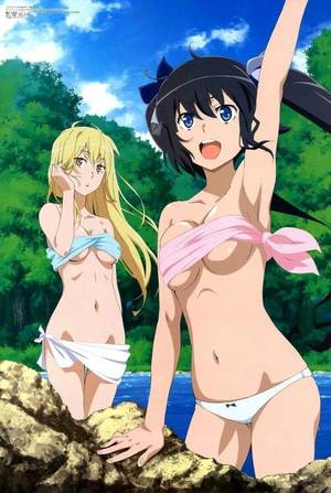Anime Dungeon Porn - Hestia and Aiz Wallenstein, Dungeon ni Deai wo Motomeru no wa Machigatteiru  Darou ka artwork by Obuchi Yousuke.