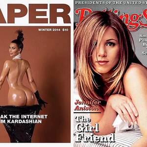 Jennifer Aniston Porn Star - Jennifer Aniston shuns Kim Kardashian's nude shoot - says SHE had first  naked bum cover - Mirror Online