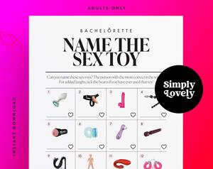 Bachelorette Sex Toys - Name the Sex Toy Bachelorette Party - Etsy Ireland