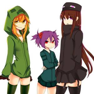 Minecraft Creeper Girl Porn Fucked - Cave spider,creeper and enderman