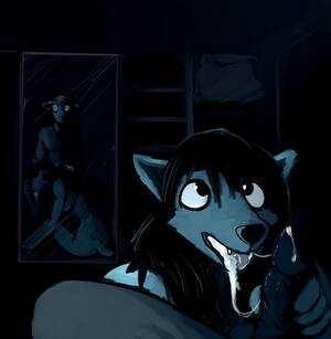 Furry Ghost Porn - e621 2017 altered_reflection animal_genitalia animal_penis anthro balls  being_watched black_hair black_sclera breasts canine canine_penis creepy  cum ...