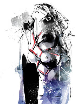 Hardcore Porn Drawings Colorful Art - Bdsm Bondage Art Print by Unique Drawing - Fine Art America