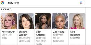 Kirsten Dunst Sex Tape Porn - I just wanted to know who played Mary Jane... But Google shows someone who  playes Mary Jane in a porn parody before the showing acteresses who  actually played her... : r/facepalm