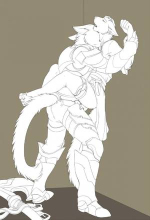 Kharjo Porn - e621 accelo against_wall anal anthro armor bite duo erection feline hi_res  khajiit kharjo lynx male male