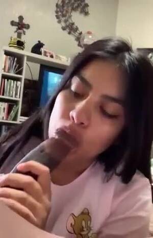 latina teen suck swallows - Latina teen sucking huge black cock and swallowing that load