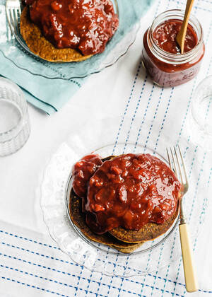 bbs icdn ru nudist - GF Coconut Buckwheat Pancakes with Strawberry Rhubarb Compote