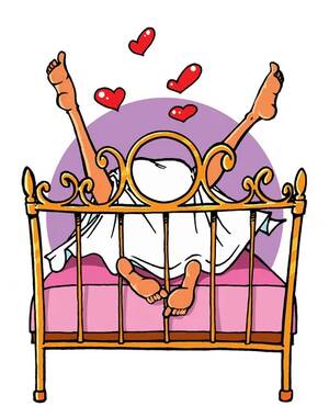 illustrated cartoon porn series - Cartoon sex - men and women in bed Stock Illustration by Â©evilrat #26872701