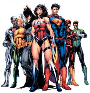 Batman Superman And Wonder Woman Porn - Justice League (l-r: Cyborg, Aquaman, Batman, Wonder Woman, Superman,.  Brett BoothPornDc ...
