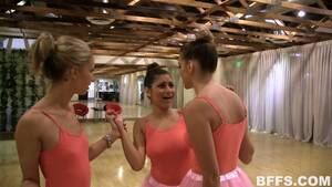 big boob ballet - Big breasted ballerinas relax after dance practice by teasing wet cunts