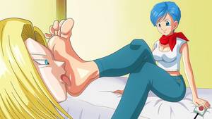 Android 18 Foot Fetish Porn - Bulma Getting her feet worshipped by Android 18 by Kazutheking