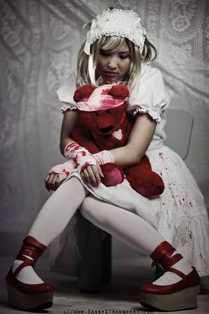 Japanese Porn Monkey Pleated Skirt - Guro lolita or gore lolita is a gory style of lolita. It pulls from shuro