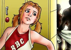 Black Girl Cartoon Movies - Naughty cheerleader sneaks off to peep at nude black jocks in locker room -  CartoonTube.XXX
