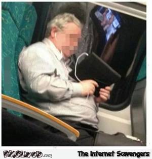 Funny Porn Humor - Busted watching porn in the train humor