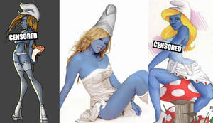 Fetish Smurfette Porn - ... Ladies (Or Budding Homosexuals): IÃ¢â‚¬â„¢d have to go with Hefty Smurf, the  jock of smurf village. He takes care of his body, sports some wicked heart  tats, ...