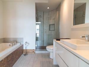 Canada Bathroom Porn - Quartier urbain, Lachenaie, bathroom, minimalist design, home staging,  light, wood