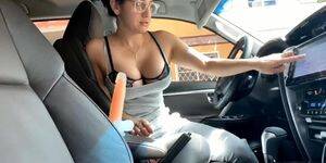 latina car porn - Hot latina playing with herself in the car until cumming, might get caught  - Tnaflix.com