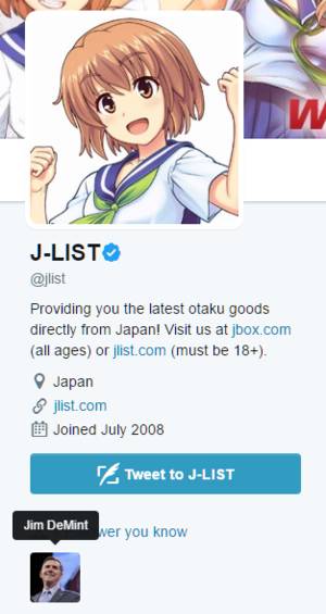 Cartoon Porn List - The other day my friend found out that the anime porn shopping site J-LIST  is being followed on twitter by Jim DeMint, the President of the Heritage  ...