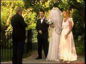 cheating interracial wife wedding ceremony - Cheating bride gets her twat mercilessly fucked by the best man