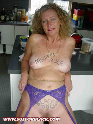 mature black bitch - Blonde haired mature bitch with curly hair poses in lingerie and enjoys sex  with black men