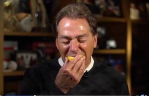 Black Men Porn Star Brian Baker - University of Alabama head football coach Nick Saban took the Lemon Face  Challenge in a video