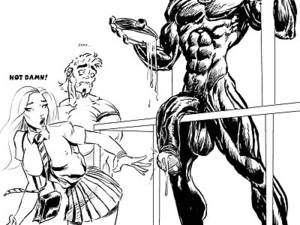 interracial sketches - Interracial adult toon sketches about hot cuckold anal sex and group  cuckoldry