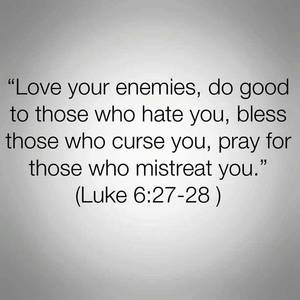 Bible Quotation - Learning to live by this bible verse Luke 6:27-28.