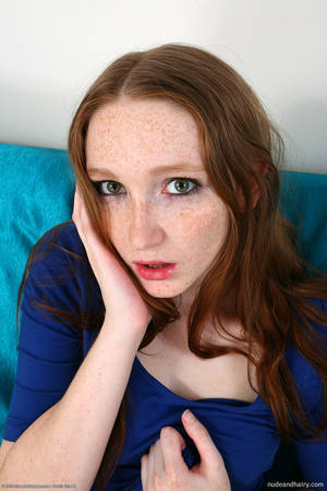 freckled redhead pregnant nude - ... Gemsie spreads her wet orange pussy ...