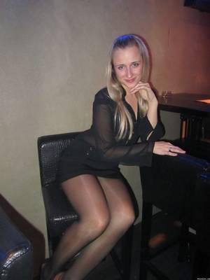 hottest black pantyhose - Amateur in black pantyhose at a bar