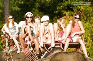 bottomless upskirt oops public slip - Pantyless elephant ride voyeur upskirt teen pussy flash public flashing no  panties